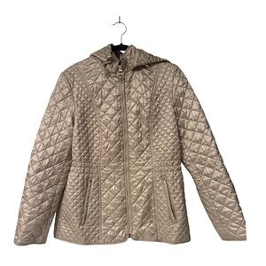 Laundry By Shelli Segal Light Tan Quilted Puffer Jacket